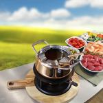 Swissmar Peak 10-Piece Copper-Plated Stainless Steel Fondue Set - Ideal for Oil & Broth Fondue - Perfect for Kitchen Collection & Wedding Gift Giving - 1.25 Liter / 1.32 Quarts