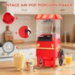 OSTBA 1200W Air Popper Popcorn Maker, 12 Cups Hot Air Popcorn Popper Electric with Retro Design, Oil-Free Popcorn Machine with Butter Tray, One-Button Control, Home & Party Use