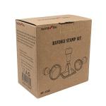 MASTER FENG Ravioli Stamp Maker Cutter with Roller Wheel Set, Mold with Wooden Handle and Fluted Edge, Pasta Press Kitchen Attachment (MF-146)