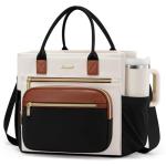 LOVEVOOK Insulated Lunch Bag Women,Wide Opening Adult Lunch Box Women,Large Leakproof Cooler Bag for Work Picnic Beach Family College,Lunch Teacher Tote Bag with Adjustable Shoulder Strap Cup Holder