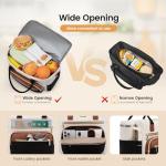 LOVEVOOK Insulated Lunch Bag Women,Wide Opening Adult Lunch Box Women,Large Leakproof Cooler Bag for Work Picnic Beach Family College,Lunch Teacher Tote Bag with Adjustable Shoulder Strap Cup Holder