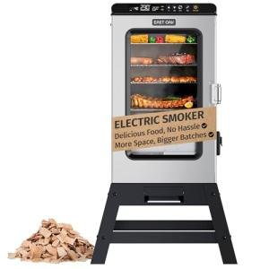 EAST OAK Ridgewood Pro Max Electric Smoker with Leg Kit, Built-in Meat Probe &Side Wood Chip Loader | Up to 6× Longer Smokes, Adjustable Temperature Control | Smoke More with 725 sq in Cooking Area