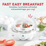 DASH Rapid Egg Cooker: 6 Egg Capacity Electric Egg Cooker for Hard Boiled Eggs, Poached Eggs, Scrambled Eggs, or Omelets with Auto Shut Off Feature - White (DEC005WH)