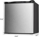 Antarctic Star Upright Freezer 1.1 Cu.ft, Compact Mini Freezer with Reversible Single Door, Temperature Control, Removable Shelves, Small freezer Stainless Steel for Home, Silver