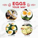 DASH Rapid Egg Cooker: 6 Egg Capacity Electric Egg Cooker for Hard Boiled Eggs, Poached Eggs, Scrambled Eggs, or Omelets with Auto Shut Off Feature - White (DEC005WH)