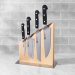 ZWILLING Pro Magnetic Knife Block Set - Made in Germany - 5 Piece, Birchwood Block
