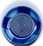BonCera, All-in-one Premium Ceramic Garlic Grater Plate 4-Piece Set - Blue Cross Glazed Design and Style - For Garlic, Ginger, Chocolate, and more! - Comes with 5.25" Plate, Peeler, Brush, and Stand