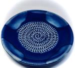 BonCera, All-in-one Premium Ceramic Garlic Grater Plate 4-Piece Set - Blue Cross Glazed Design and Style - For Garlic, Ginger, Chocolate, and more! - Comes with 5.25" Plate, Peeler, Brush, and Stand