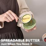 Mushroom Butter Crock - French Style Ceramic Butter Keeper and Butter Dish with Lid, Red and White Butter Holder for Countertop Storage, Airtight Container for Soft, Spreadable Butter