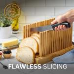 Bread Knife - 10 inch Serrated Stainless Steel Cutter with Non-Slip Handle for Sourdough, Artisan Loaves, Baguettes, Bagels, Cakes & Pastries - Long Serrated Kitchen Knife for Bread, Meat & Carving