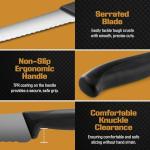 Bread Knife - 10 inch Serrated Stainless Steel Cutter with Non-Slip Handle for Sourdough, Artisan Loaves, Baguettes, Bagels, Cakes & Pastries - Long Serrated Kitchen Knife for Bread, Meat & Carving