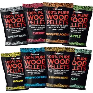 (8 Pack) 1 lb Smoker Pellets Variety Pack, Wood Smoking Pellets, BBQ Pellets for Smoker, Wood Pellets, Smoking Pellets for Smoker, Pellet Grill Pellets, Hardwood Pellets - Intended for Ninja Woodfire