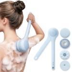 Oh,XIYU. Electric Body Brush Back Scrubber for Shower, Waterproof Long Dual Handle Power Body Scrubber with 3 Heads, Rechargeable Bath Brush & 2 Speeds, for Cleansing, Exfoliating and Massaging Skin