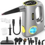 Handheld Steam Cleaner for Home & Car Use, Fast Heating 3-Level Adjustable Pressurized Steamer for Cleaning with 14 pcs Accessories, Continuous Steam Cleaner for Windows, Floor, Grout, Upholstery