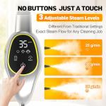 Handheld Steam Cleaner for Home & Car Use, Fast Heating 3-Level Adjustable Pressurized Steamer for Cleaning with 14 pcs Accessories, Continuous Steam Cleaner for Windows, Floor, Grout, Upholstery