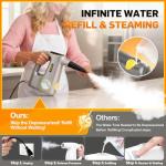 Handheld Steam Cleaner for Home & Car Use, Fast Heating 3-Level Adjustable Pressurized Steamer for Cleaning with 14 pcs Accessories, Continuous Steam Cleaner for Windows, Floor, Grout, Upholstery