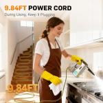 Handheld Steam Cleaner for Home & Car Use, Fast Heating 3-Level Adjustable Pressurized Steamer for Cleaning with 14 pcs Accessories, Continuous Steam Cleaner for Windows, Floor, Grout, Upholstery