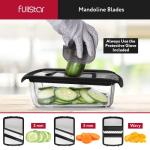 Fullstar Mandoline Slicer for Kitchen, Fruit Cutter, Cheese Grater, Cucumber Slicer, Veggie Spiralizer, Food Cutter & Kitchen Gadgets & Gifts with Safety Glove (11 in 1, Stainless Steel)