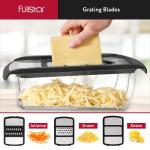 Fullstar Mandoline Slicer for Kitchen, Fruit Cutter, Cheese Grater, Cucumber Slicer, Veggie Spiralizer, Food Cutter & Kitchen Gadgets & Gifts with Safety Glove (11 in 1, Stainless Steel)