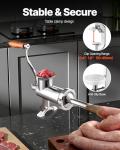 VEVOR Manual Stainless Steel Meat Grinder, 1.8" Clamp, 2 Grinding Plates, Sausage Stuffer, Ideal for Home Kitchen Restaurant Butcher’s Shop