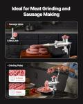 VEVOR Manual Stainless Steel Meat Grinder, 1.8" Clamp, 2 Grinding Plates, Sausage Stuffer, Ideal for Home Kitchen Restaurant Butcher’s Shop