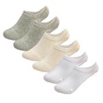 MAGIARTE Cotton No Show Socks Low Cut Athletic Running Cycling Sports Liner Socks Non Slip Design Invisable Socks for Women and Men 6-PACK (Color#08L Beige/White/Grey)