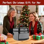 YOREPEK 2 Layer Slow Cooker Carrier, Compatible with 6, 7, 8 Quart Crock-Pot, Insulated Large Slow Cooker Travel Bag with Bottom Pad Lid Fasten Straps, for Family Gathering Potluck, Gift for Women