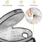 YOREPEK 2 Layer Slow Cooker Carrier, Compatible with 6, 7, 8 Quart Crock-Pot, Insulated Large Slow Cooker Travel Bag with Bottom Pad Lid Fasten Straps, for Family Gathering Potluck, Gift for Women