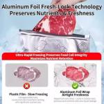 Reusable Aluminum Foil Freshness Seal Bags – Your Kitchen's New Best Friend, Stand up Freezer Bags with Zipper Lock Label, Freezer Safe & Leak Proof Stand up Storage Bag(20PCS,L)
