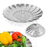 Vegetable Steamer Basket, Premium Stainless Steel Veggie Steamer Basket - Folding Expandable Steamers to Fits Various Size Pot Small by SAYFINE (5.5" to 9.2")