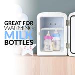 Nostalgia Retro Mini Fridge and Heater 6-Can Capacity, 12-Volt Power Adapter, Carry Handle and Display Window-Perfect for Home, Office, Car, or Dorm Room-Black