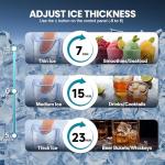 Manastin Commercial Ice Maker, 100lbs/24H Large Ice Machine with 33lbs Storage Capacity, Under Counter Ice Maker with Water Filter, for Home & Bar, Self-Cleaning, Timer, 50 Ice Cubes/15 Mins