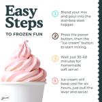 BLIZZEE Soft Serve Ice Cream Machine 1.25Qt | No Pre-Freezing Automatic Ice Cream Maker | Built-In Compressor | LED Digital Display | Perfect for Soft Serve, Frozen Yogurt, Dairy Free Options and More