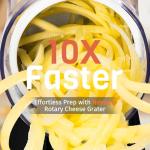 Nexsujo Rotary Cheese Grater Hand Crank, 3 Blades Slicer Shredder, Cheese Grater for Kitchen, Multi-Functional Kitchen Tool for Vegetables, Nuts, Chocolate, with Strong Suction Base, Black