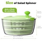 Salad Spinner Lettuce Spinner 4.4 QT Fruit and Vegetable Washer with Bowl and Mesh Basket for Washing, Spinning, and Draining