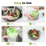 Salad Spinner Lettuce Spinner 4.4 QT Fruit and Vegetable Washer with Bowl and Mesh Basket for Washing, Spinning, and Draining