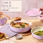 CAROTE Pots and Pans Set Non Stick, Cookware Sets, 19pcs Kitchen Set, Oven/Fridge Safe, Space Saving Pots Set, Nonstick Set with Versatile Removable/Detachable Handle, Induction RV Set, Purple