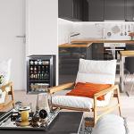 NewAir Beverage Refrigerator Cooler, 90 Can Capacity Fridge in Stainless Steel, Adjustable Shelves and Glass Door, Small Refrigerator, Beer or Soda Can Organizer, Mini Fridge for Bedroom, Home Office