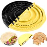 4-in-1 Upgraded Tortilla Sealer and Quesadilla Maker | with 4"+6"+8"+10" Fully Removable Presses for Burritos, Tacos, Dumplings & Calzone | Dishwasher Safe Crimper for Easy Storage