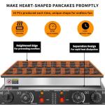 KOOTEN Mini Dutch Pancake Baker,50pcs Commercial Large Waffle Maker,Crepe Maker Electric,Electric Nonstick Round Waffle Machine with 2 Thermostats & 2 Timers Separate Control