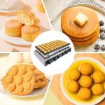 KOOTEN Mini Dutch Pancake Baker,50pcs Commercial Large Waffle Maker,Crepe Maker Electric,Electric Nonstick Round Waffle Machine with 2 Thermostats & 2 Timers Separate Control