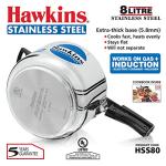 Hawkins Stainless Steel 8 litre Inner Lid Pressure Cooker with Induction Compatible