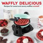 DASH Flip Belgian Waffle Maker – 1” Thick Waffle Mold, Nonstick Waffle Iron with Quick Heat-Up, Surface - Rotating Belgian Waffle Maker for Kids and Families, Just Add Batter (Aqua)