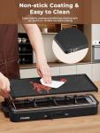 FOHERE Raclette Grill, 2 in 1 Raclette Table Grill Indoor, 1500W Korean BBQ Grill Electric Griddle with Reversible Non-stick plate, Adjustable Temp Control and 8 Paddles for Parties and Family Fun