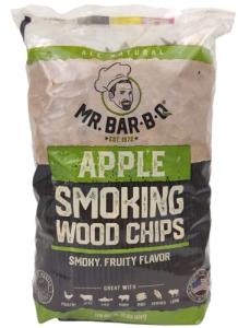 Mr. Bar-B-Q Apple Wood Smoker Chips, Wood Chips for Smokers, Alternative for Charcoal Briquettes Can be Use on Gas, Charcoal Grills, 100% Natural Apple Flavor for Grilling BBQ, Camping (1.8 Lb Bag)