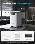Aeitto Nugget Ice Maker Countertop, Pellet Ice Machine Soft Chewable Ice 40lbs/Day, One-Click Operation, Auto Self-Cleaning Crushed Ice Makers Stainless with Scoop for Home/Kitchen/Office (Silver)