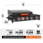 Blackstone 1860 On The Go Range top Combo with Hood & Handles Heavy Duty Flat Top BBQ Griddle Grill Station for Kitchen, Camping, Outdoor, Tailgating 22 inch Black