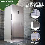 Hamilton Beach HBFRF1495 14 cu ft Upright Convertible Fridge/Freezer-Frost Free-Removable Glass Shelves-LED Interior Light, Stainless