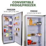 Hamilton Beach HBFRF1495 14 cu ft Upright Convertible Fridge/Freezer-Frost Free-Removable Glass Shelves-LED Interior Light, Stainless