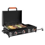 Blackstone 1860 On The Go Range top Combo with Hood & Handles Heavy Duty Flat Top BBQ Griddle Grill Station for Kitchen, Camping, Outdoor, Tailgating 22 inch Black